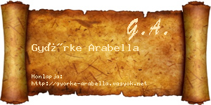 Györke Arabella névjegykártya